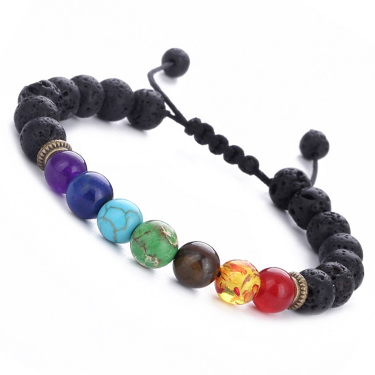 7 Chakra Yoga Gemstone Bracelet Adjustable Handmade 6MM Beaded Wrap Bracelets Healing Protection Nature Quartz Crystal Bangle