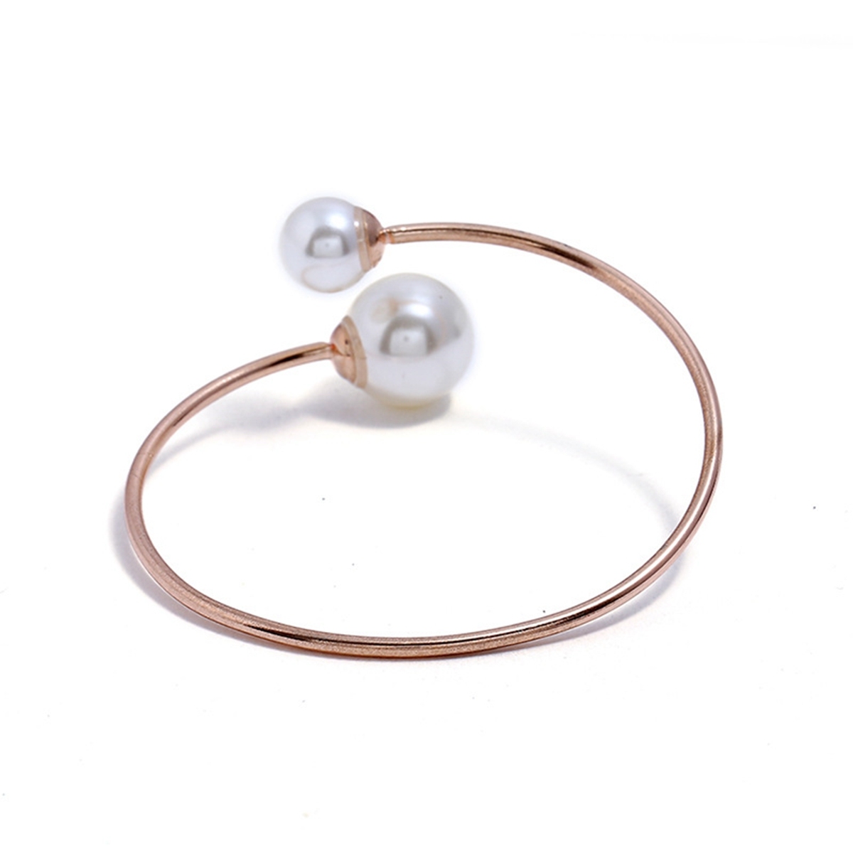 Simple Double Simulation Pearl Beads Open Bracelet Fashion Cuff Bracelet for Women Jewelry Making
