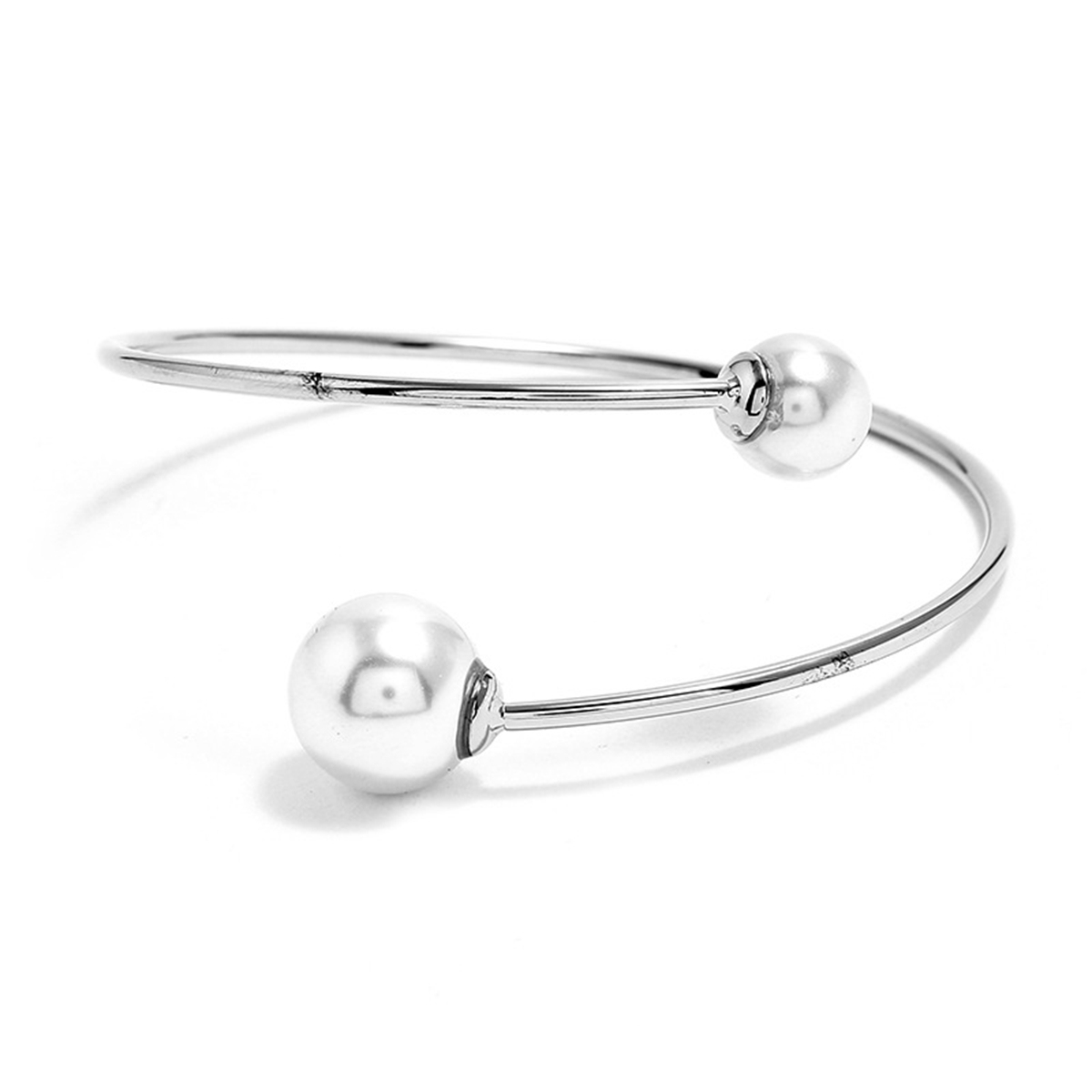 Simple Double Simulation Pearl Beads Open Bracelet Fashion Cuff Bracelet for Women Jewelry Making