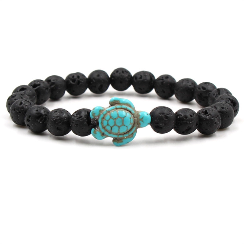 Turquoise Tortoise Gemstone Round Beads Bracelets for Women Men 8mm Stone Protection Healing Crystal Stretch Beaded
