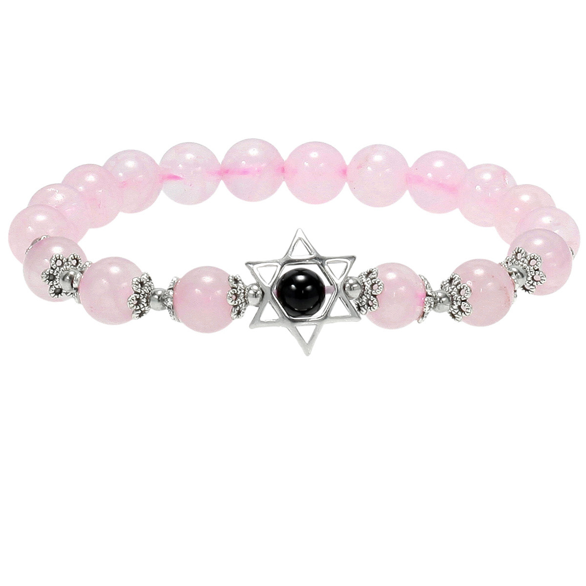 Natural Gemstone Solar Star Beaded Stretch Bracelet Eye Charms Pendant 8mm Stone Protection Healing Crystal Stretch Beaded