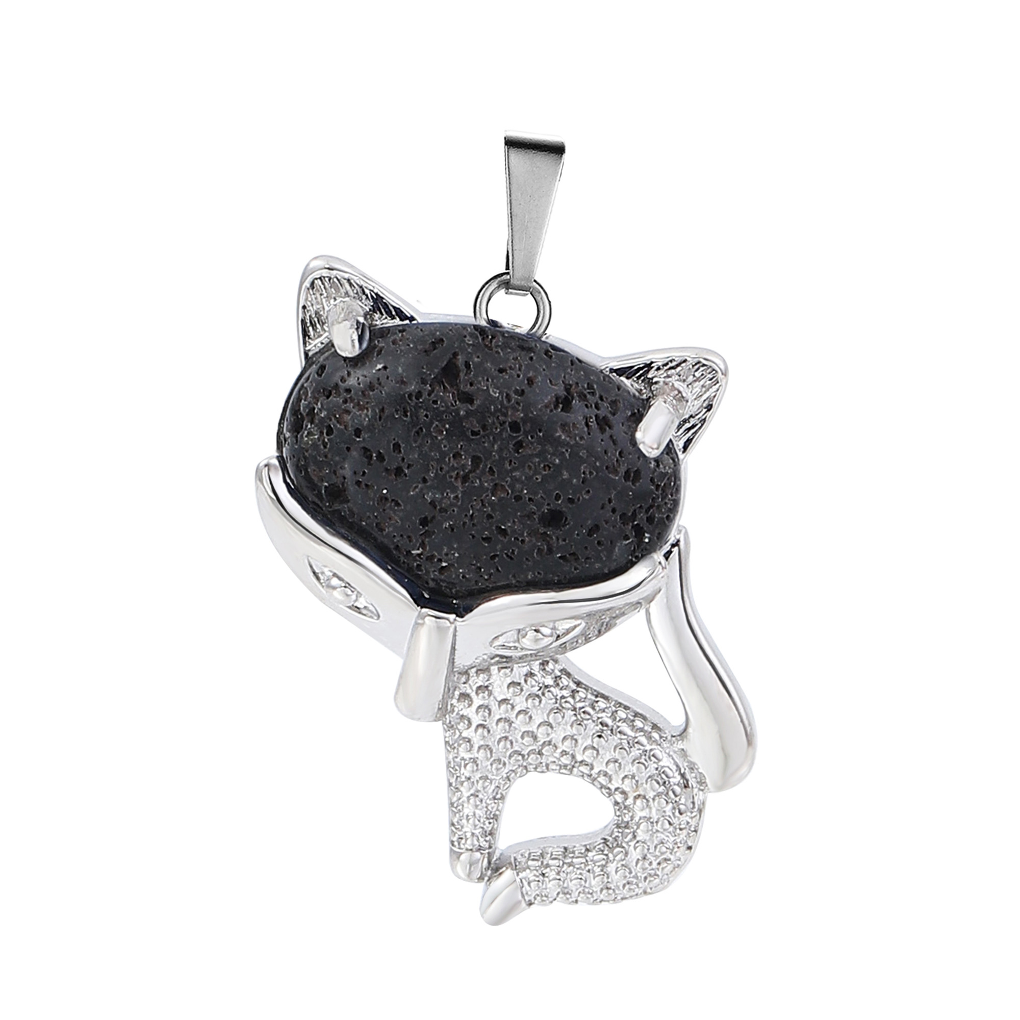 New Design Natural Crystal Stone Retro Turquoise Necklace Fox Shape Pendant for Women and Girls