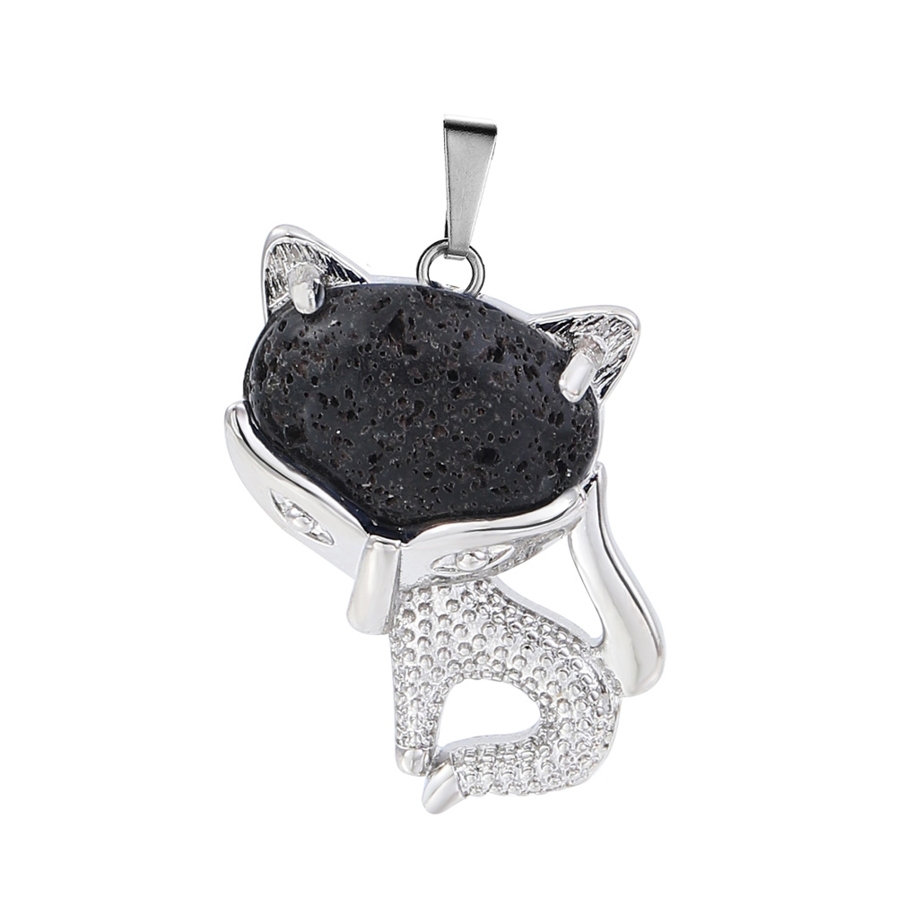 New Design Natural Crystal Stone Retro Turquoise Necklace Fox Shape Pendant for Women and Girls