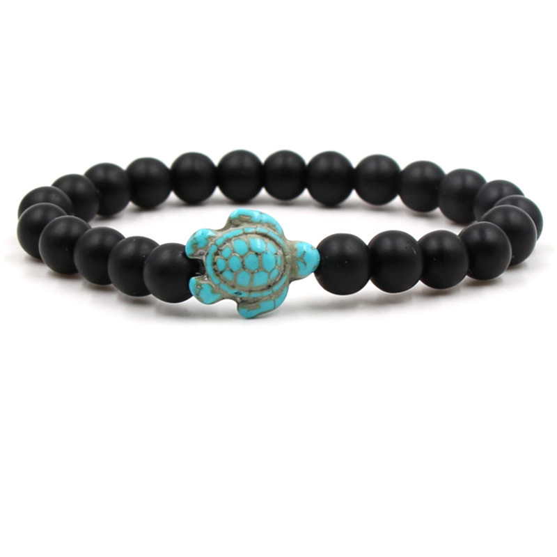 Turquoise Tortoise Gemstone Round Beads Bracelets for Women Men 8mm Stone Protection Healing Crystal Stretch Beaded