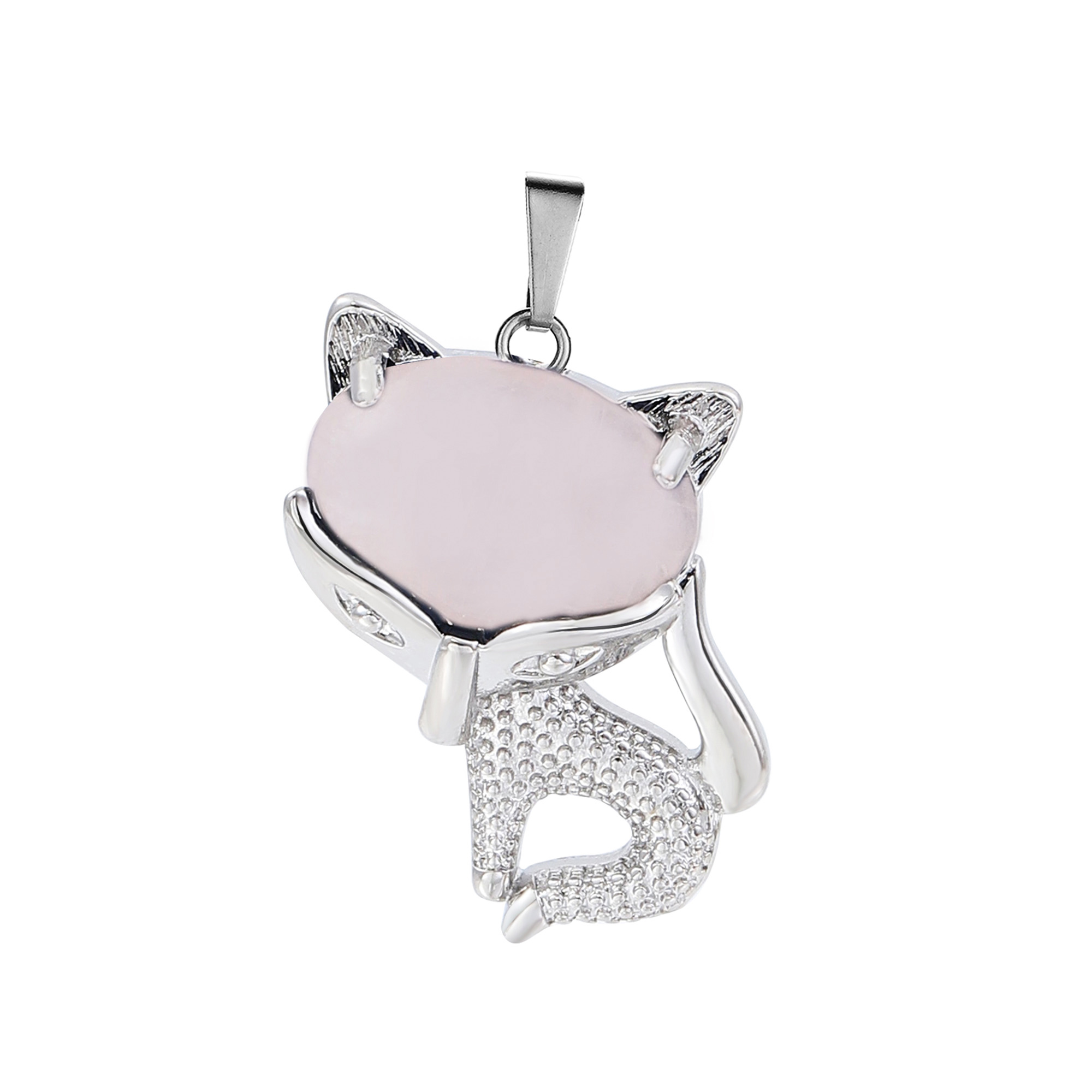 New Design Natural Crystal Stone Retro Turquoise Necklace Fox Shape Pendant for Women and Girls