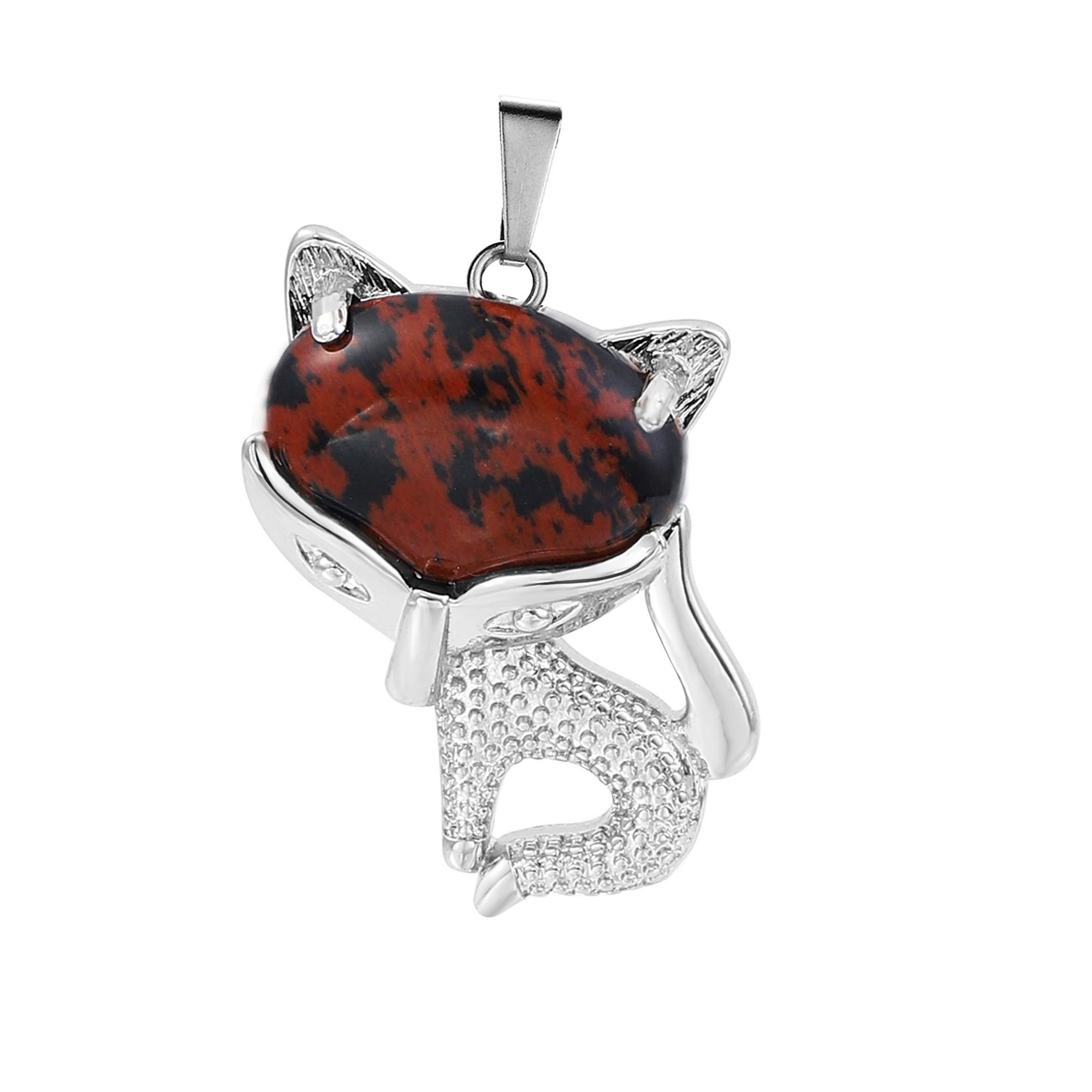 New Design Natural Crystal Stone Retro Turquoise Necklace Fox Shape Pendant for Women and Girls