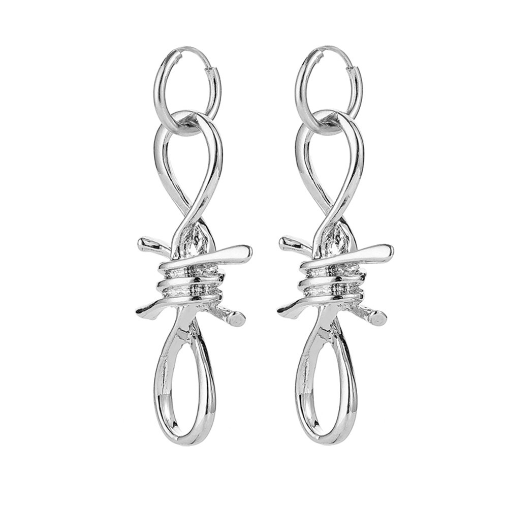 New Personality Hip Hop Cool Wind Sting Thorn Necklace Earrings Bracelet Pant Chain Set