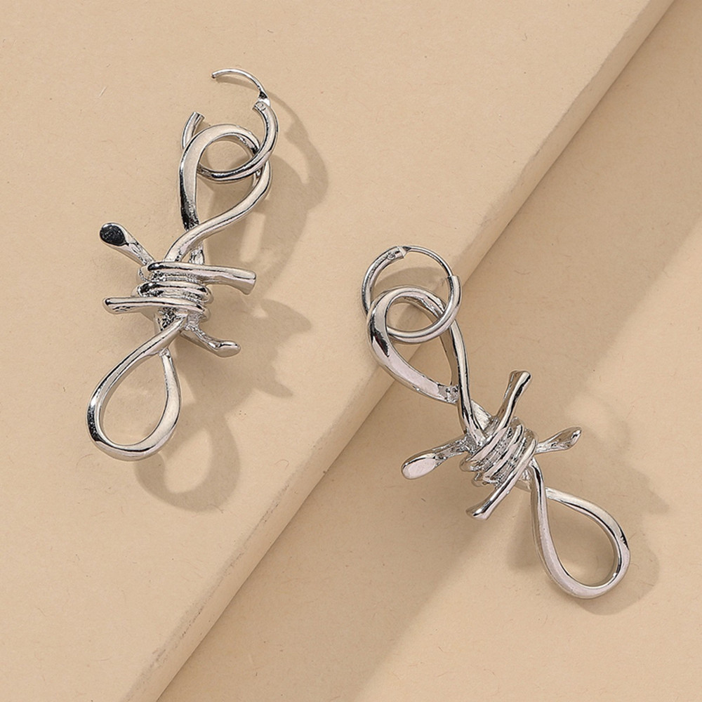 New Personality Hip Hop Cool Wind Sting Thorn Necklace Earrings Bracelet Pant Chain Set