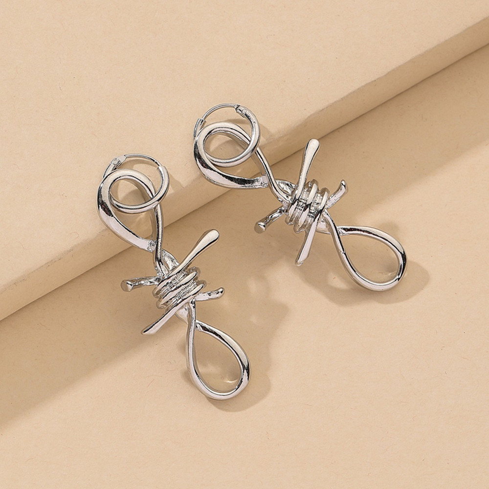 New Personality Hip Hop Cool Wind Sting Thorn Necklace Earrings Bracelet Pant Chain Set