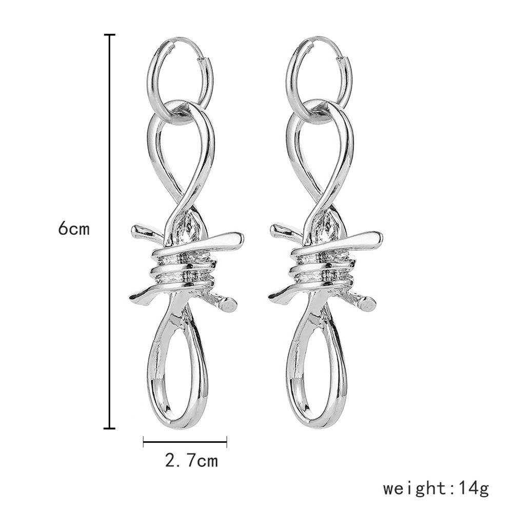 New Personality Hip Hop Cool Wind Sting Thorn Necklace Earrings Bracelet Pant Chain Set