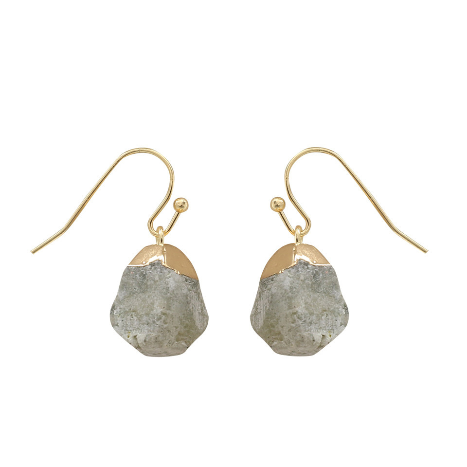 Irregular Cut Original Stones Jewelry Earring Charm Crystal Gold Plated Natural Amethyst Faceted Post Stud Earrings