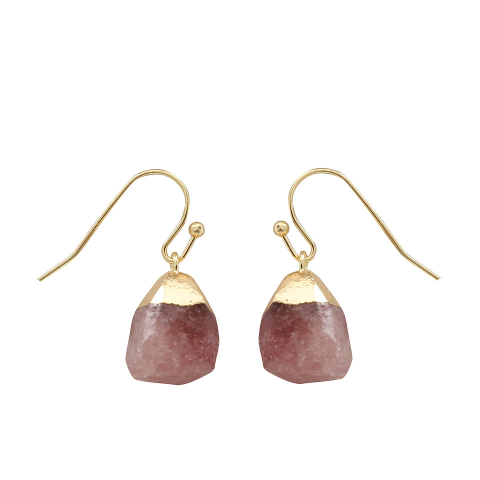 Irregular Cut Original Stones Jewelry Earring Charm Crystal Gold Plated Natural Amethyst Faceted Post Stud Earrings