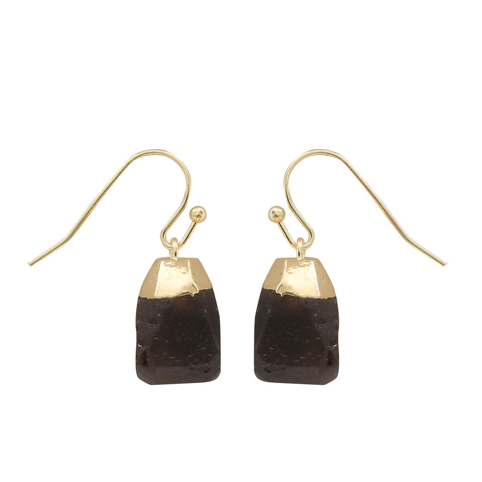 Irregular Cut Original Stones Jewelry Earring Charm Crystal Gold Plated Natural Amethyst Faceted Post Stud Earrings
