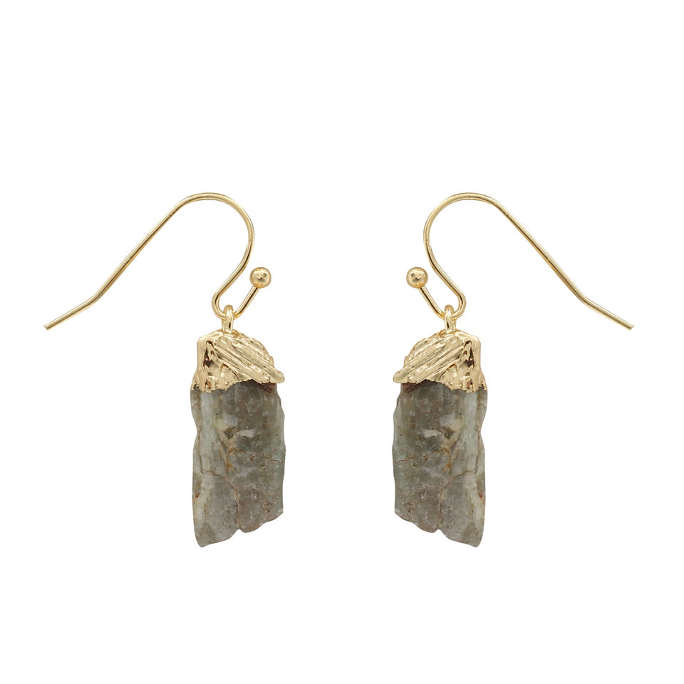 Irregular Cut Original Stones Jewelry Earring Charm Crystal Gold Plated Natural Amethyst Faceted Post Stud Earrings