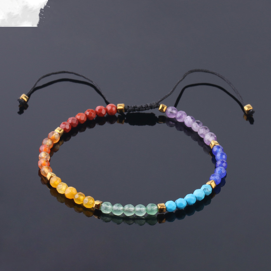 7 Chakra Strands Bracelets for Women 4mm Crystals and Healing Stones Beaded Bracelet Meditation Yoga Jewelry - Protection