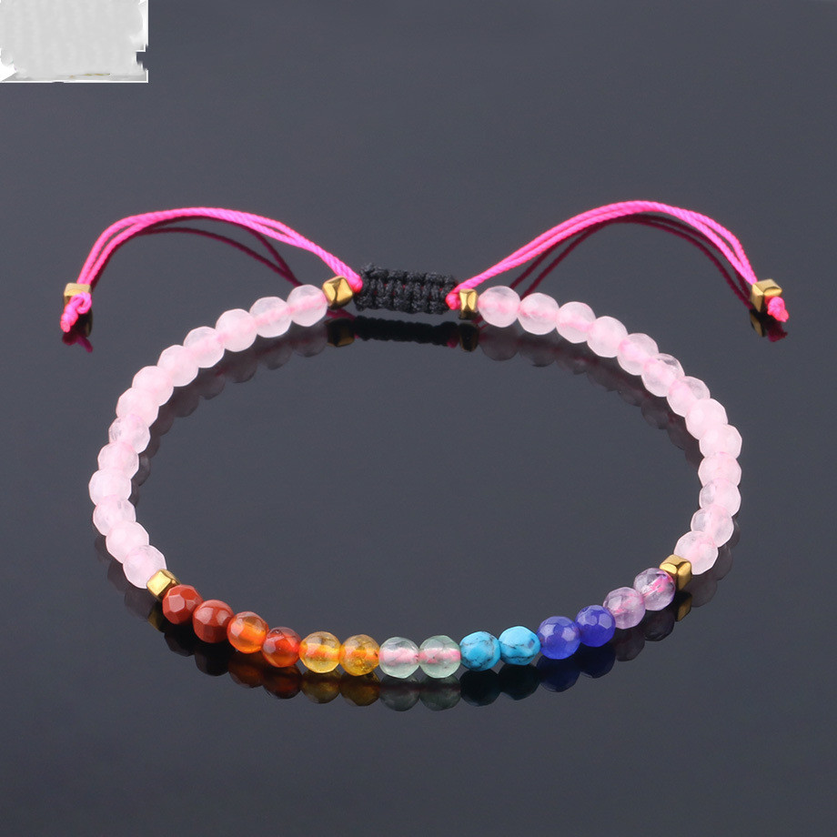 7 Chakra Strands Bracelets for Women 4mm Crystals and Healing Stones Beaded Bracelet Meditation Yoga Jewelry - Protection