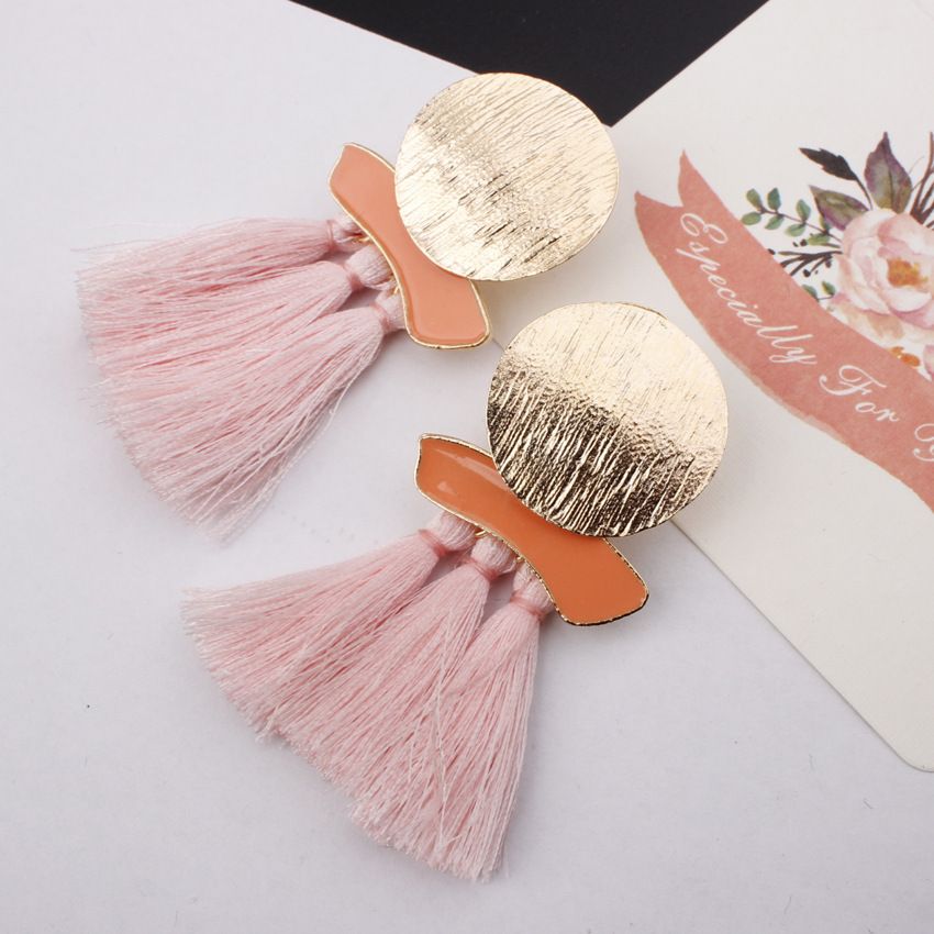Irregular Round Tassel Earrings In 7 Colors for Ladies' Birthday Party Earrings