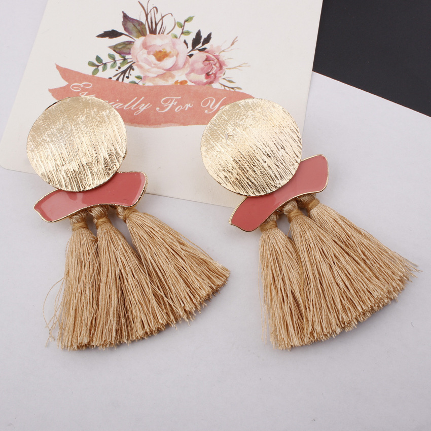 Irregular Round Tassel Earrings In 7 Colors for Ladies' Birthday Party Earrings