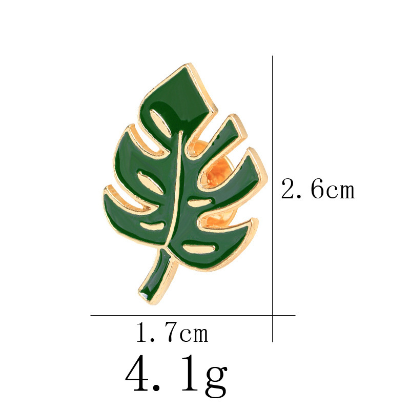 Green Leaf Brooch Cardigan Pin Shawl Brooch Buckle Sweater Knitwear Lapel Pin for Women and Men for Jewelry Gifts