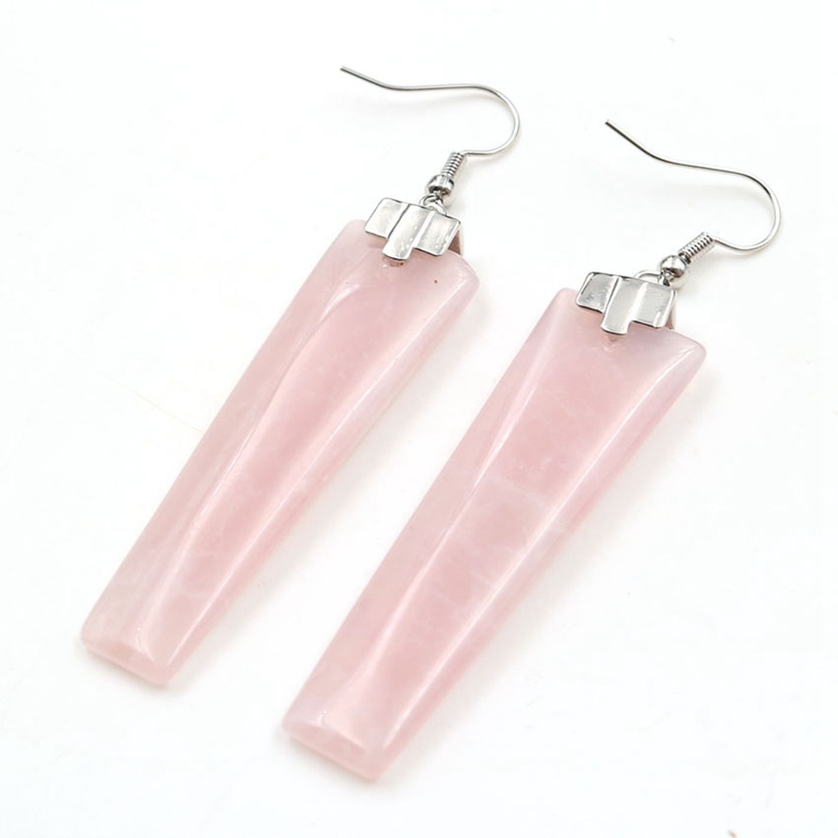 Fashion Earrings Natural Crystal Stone Geometric Amethyst Rose Quartz Tiger Eye Stones Earrings for Women and Girl Jewelry