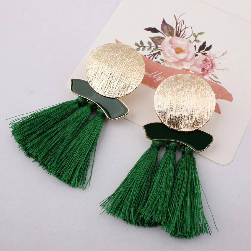 Irregular Round Tassel Earrings In 7 Colors for Ladies' Birthday Party Earrings