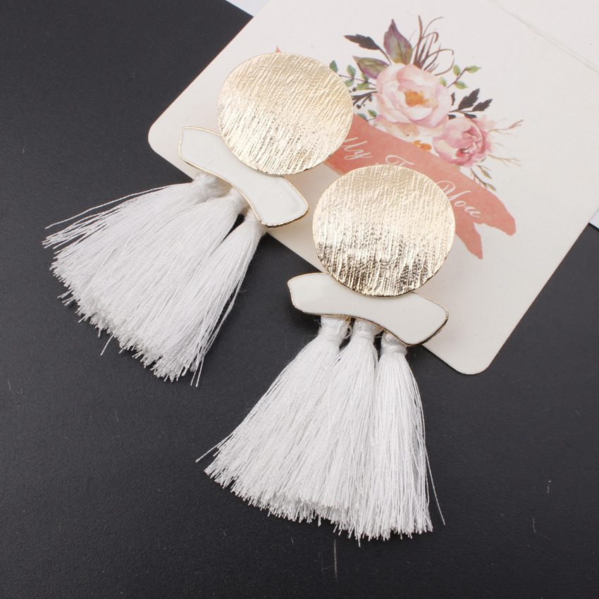 Irregular Round Tassel Earrings In 7 Colors for Ladies' Birthday Party Earrings