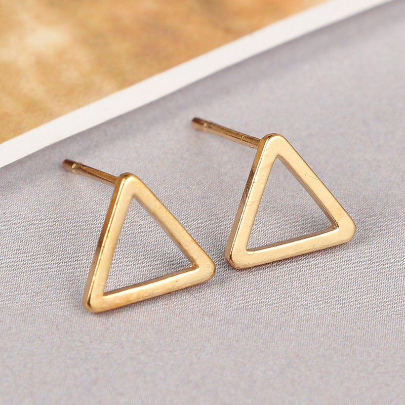 One word dot triangle square Earrings female Earrings temperament Earrings Fashion simple