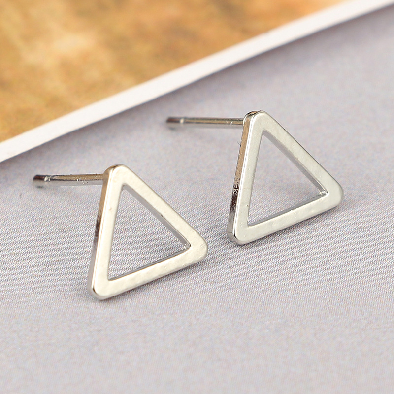 One word dot triangle square Earrings female Earrings temperament Earrings Fashion simple