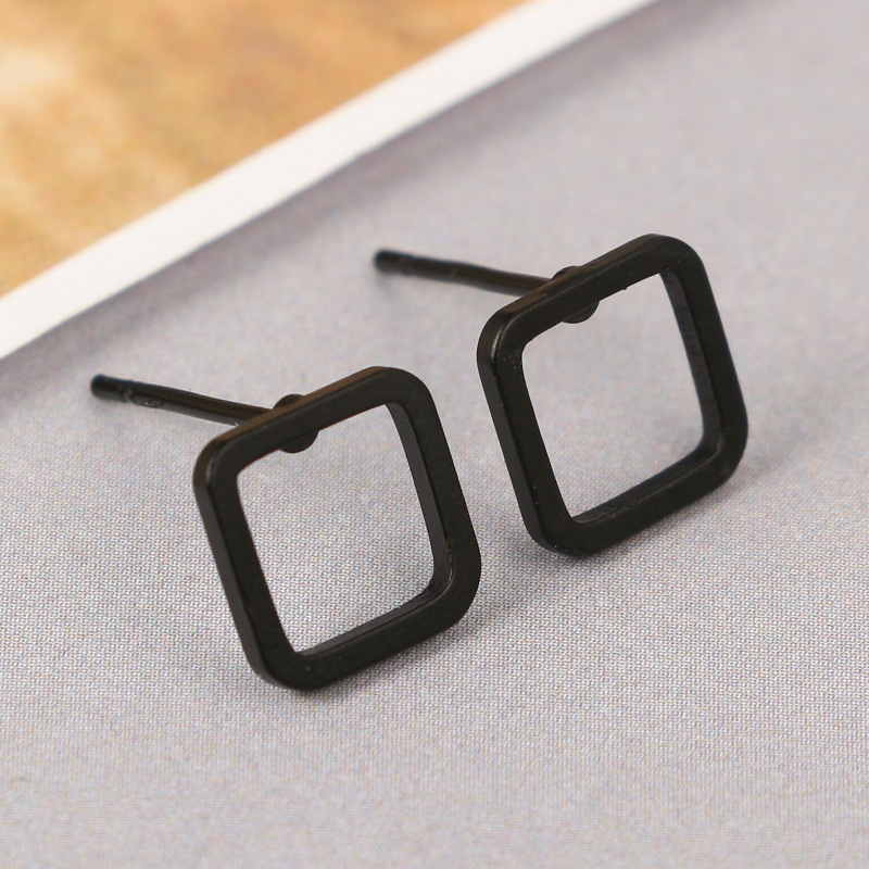One word dot triangle square Earrings female Earrings temperament Earrings Fashion simple