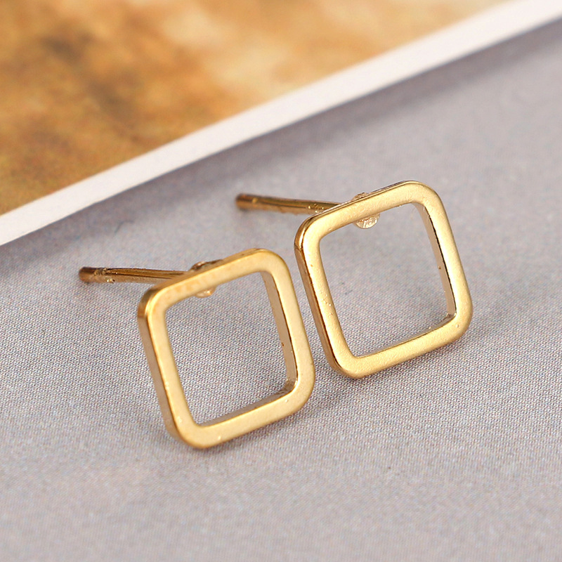 One word dot triangle square Earrings female Earrings temperament Earrings Fashion simple