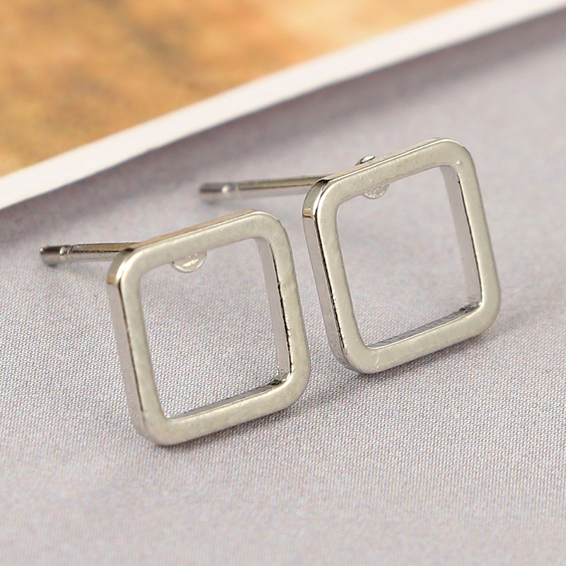 One word dot triangle square Earrings female Earrings temperament Earrings Fashion simple