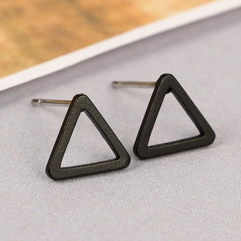 One word dot triangle square Earrings female Earrings temperament Earrings Fashion simple