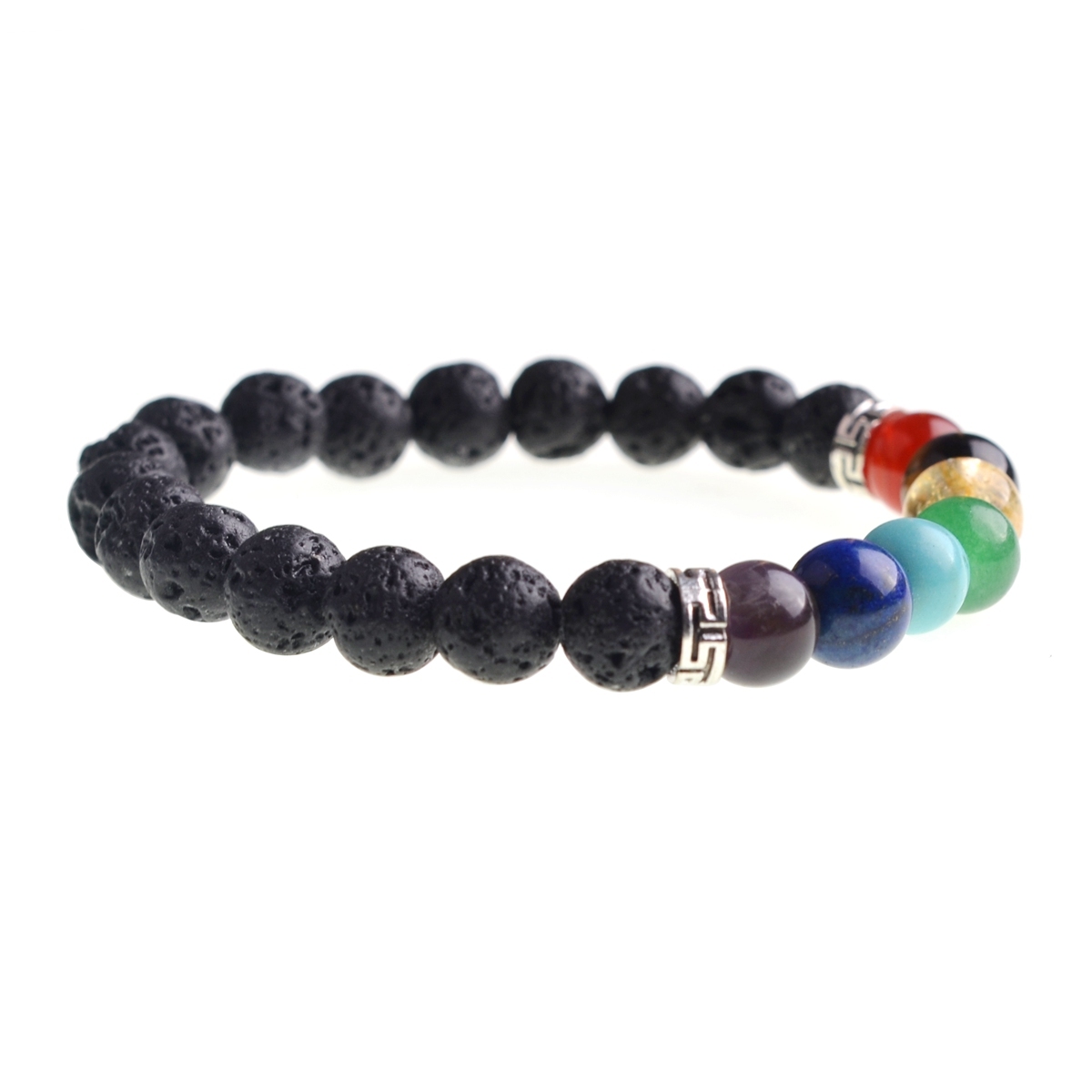 Natural Stone Bracelet for Men and Women with Seven Gem Essential Oil Diffusion Yoga Bracelet