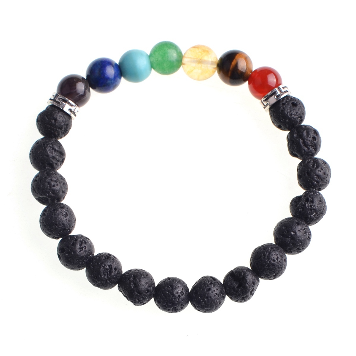 Natural Stone Bracelet for Men and Women with Seven Gem Essential Oil Diffusion Yoga Bracelet