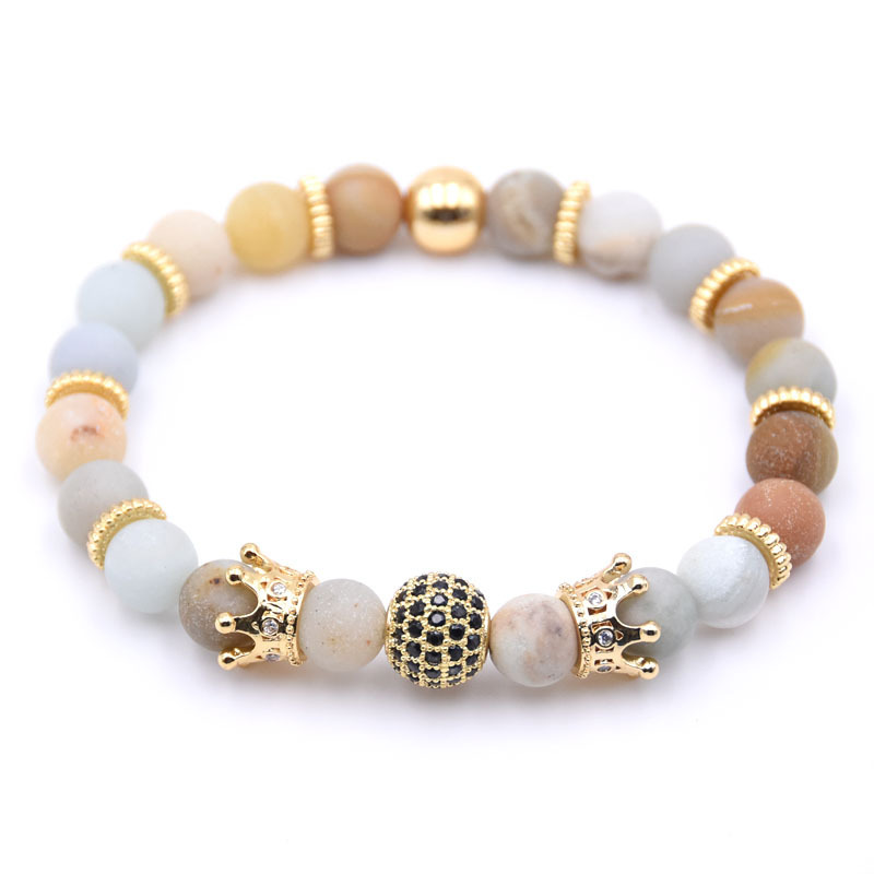 Natural Labradorite Beads Mens Bracelet Owl Strength and Perseverance 8MM High Quality Genuine Gray Gemstone Beaded Adjustable