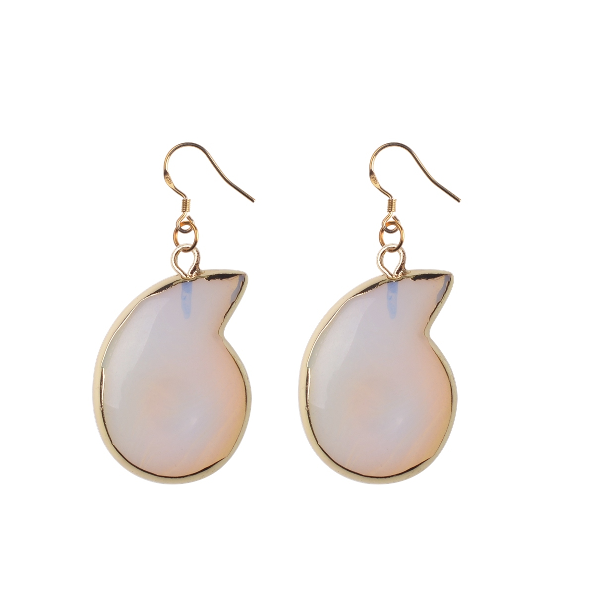 Natural Stone Conch Earring for Women Gemstone Birthstone Dangle Earrings Fashion Jewelry Birthday Gifts for Girls