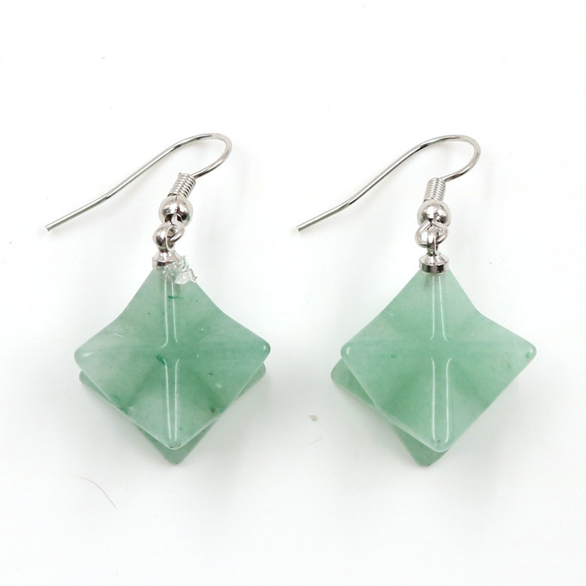 Merkaba Crystal Pendent Earrings Large satellite melcabaring pendulum 3D for Women Men Jewelry Energy Healing Gemstone Earrings