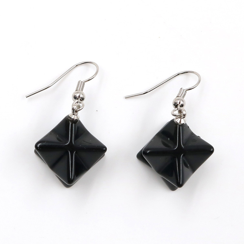 Merkaba Crystal Pendent Earrings Large satellite melcabaring pendulum 3D for Women Men Jewelry Energy Healing Gemstone Earrings