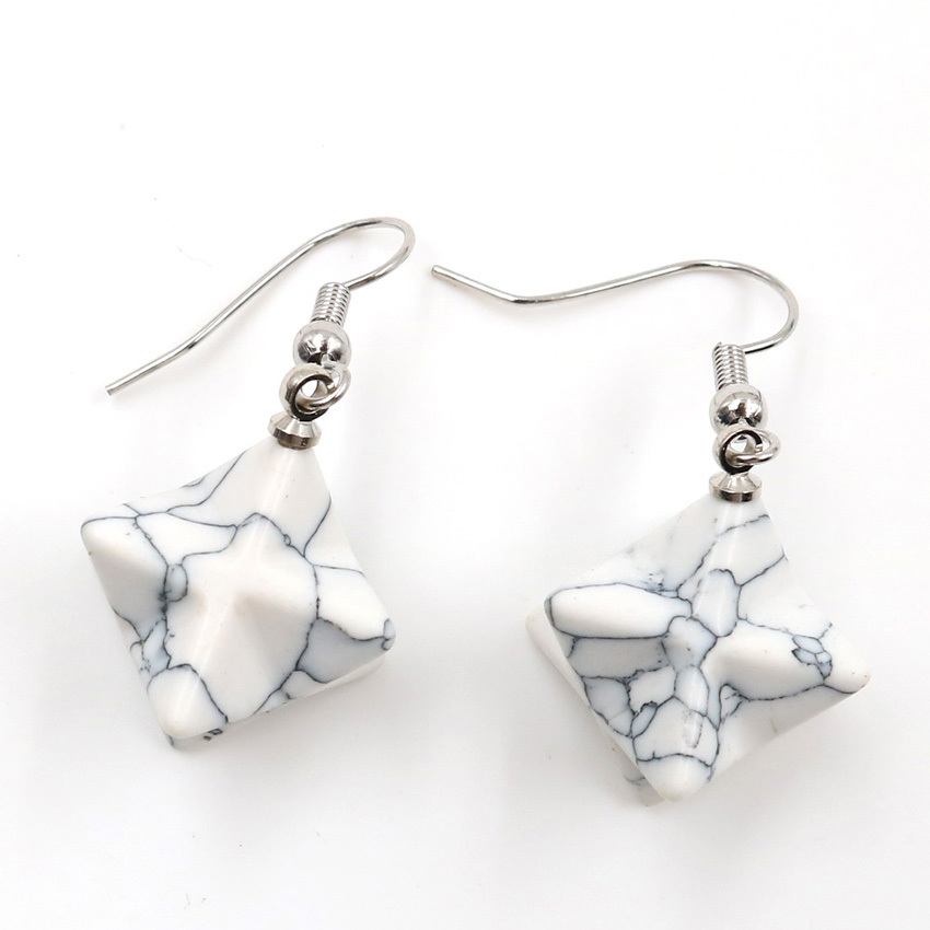 Merkaba Crystal Pendent Earrings Large satellite melcabaring pendulum 3D for Women Men Jewelry Energy Healing Gemstone Earrings