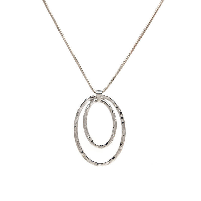 Long Pendant Necklaces For Women Knot Disk Circle Tassel Pendant Statement Sweater Necklace Set Gold Silver Chain Girl Jewelry