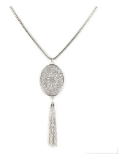 Long Pendant Necklaces For Women Knot Disk Circle Tassel Pendant Statement Sweater Necklace Set Gold Silver Chain Girl Jewelry