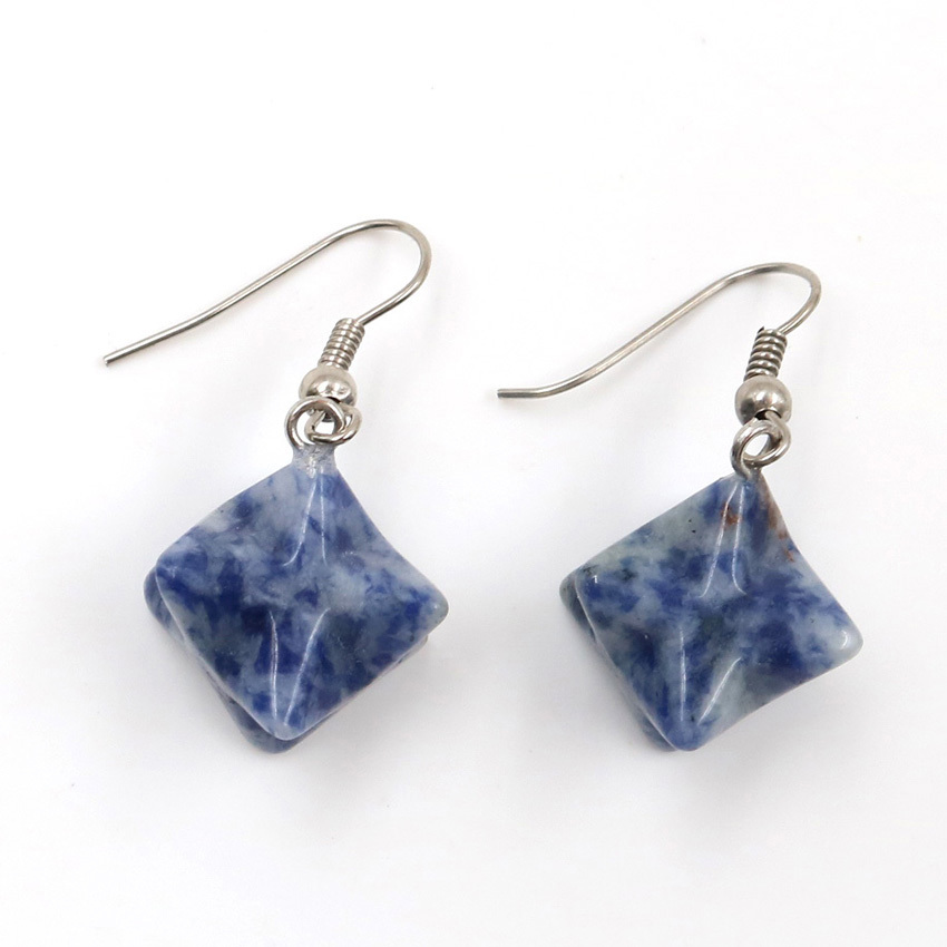 Merkaba Crystal Pendent Earrings Large satellite melcabaring pendulum 3D for Women Men Jewelry Energy Healing Gemstone Earrings