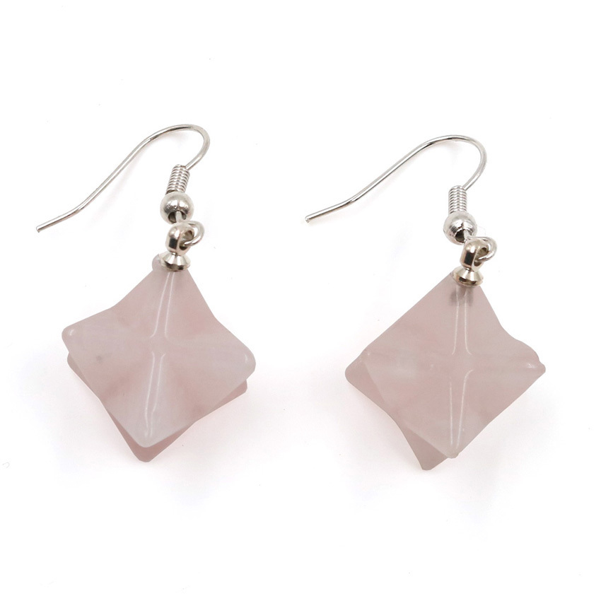 Merkaba Crystal Pendent Earrings Large satellite melcabaring pendulum 3D for Women Men Jewelry Energy Healing Gemstone Earrings