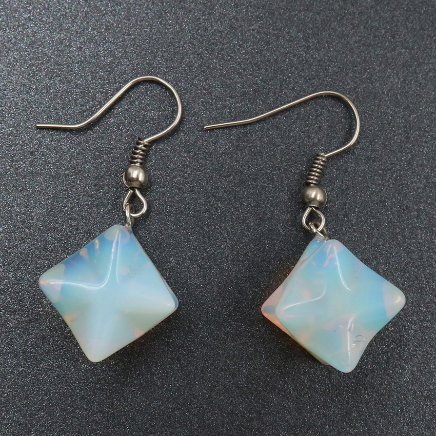 Merkaba Crystal Pendent Earrings Large satellite melcabaring pendulum 3D for Women Men Jewelry Energy Healing Gemstone Earrings