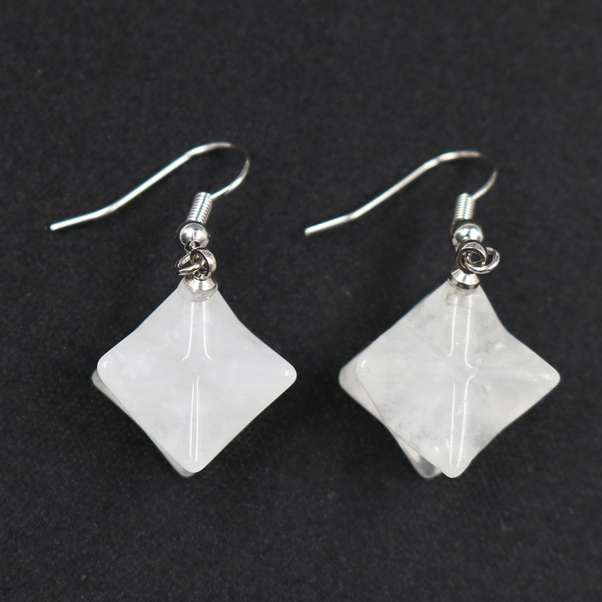 Merkaba Crystal Pendent Earrings Large satellite melcabaring pendulum 3D for Women Men Jewelry Energy Healing Gemstone Earrings