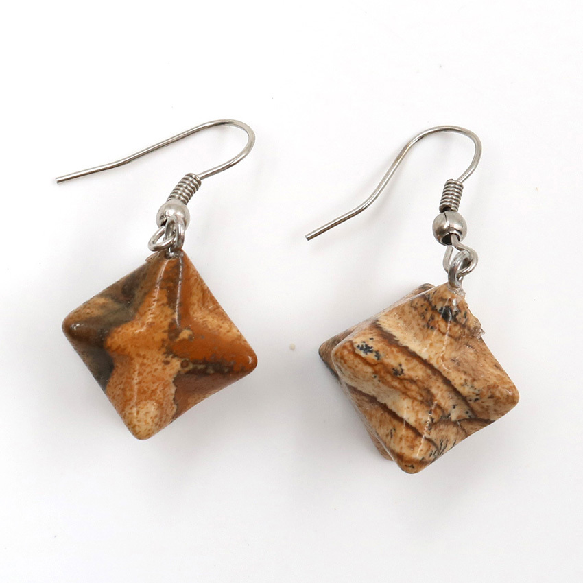 Merkaba Crystal Pendent Earrings Large satellite melcabaring pendulum 3D for Women Men Jewelry Energy Healing Gemstone Earrings