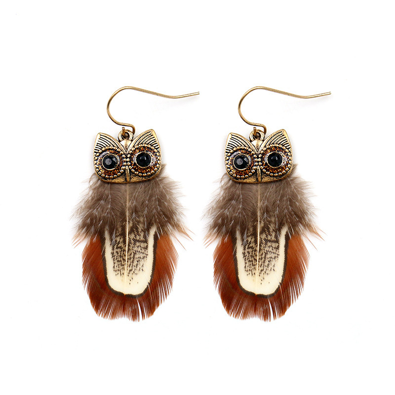 Steam Gear Vintage Earring Antique Bronze Steampunk Gear Clocks Love Pointer Owl Pendant Dangle Jewelry for Women Girls