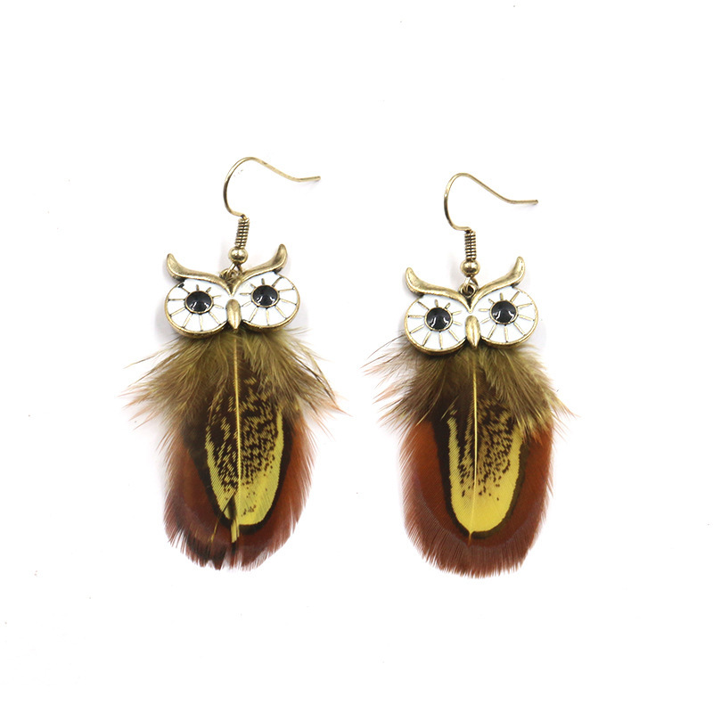 Steam Gear Vintage Earring Antique Bronze Steampunk Gear Clocks Love Pointer Owl Pendant Dangle Jewelry for Women Girls