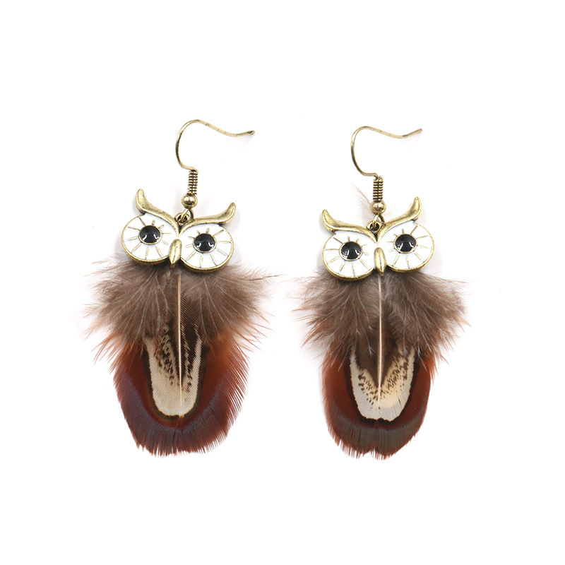 Steam Gear Vintage Earring Antique Bronze Steampunk Gear Clocks Love Pointer Owl Pendant Dangle Jewelry for Women Girls
