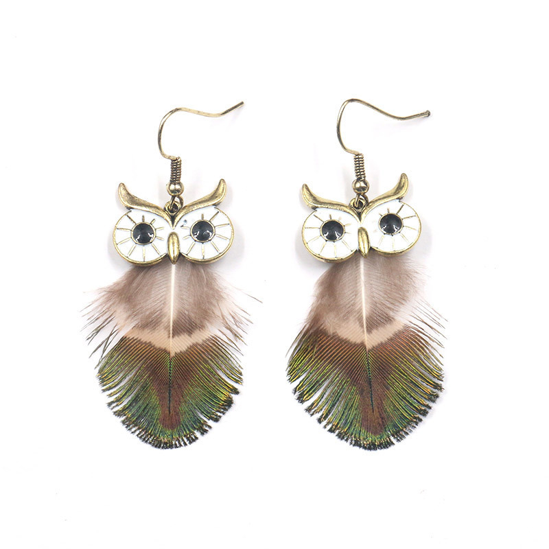 Steam Gear Vintage Earring Antique Bronze Steampunk Gear Clocks Love Pointer Owl Pendant Dangle Jewelry for Women Girls